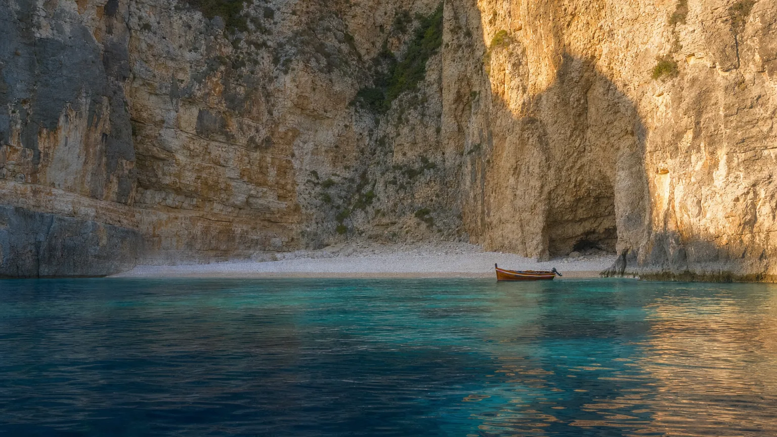 Filikuri secluded cove accessible by boat near Himarë