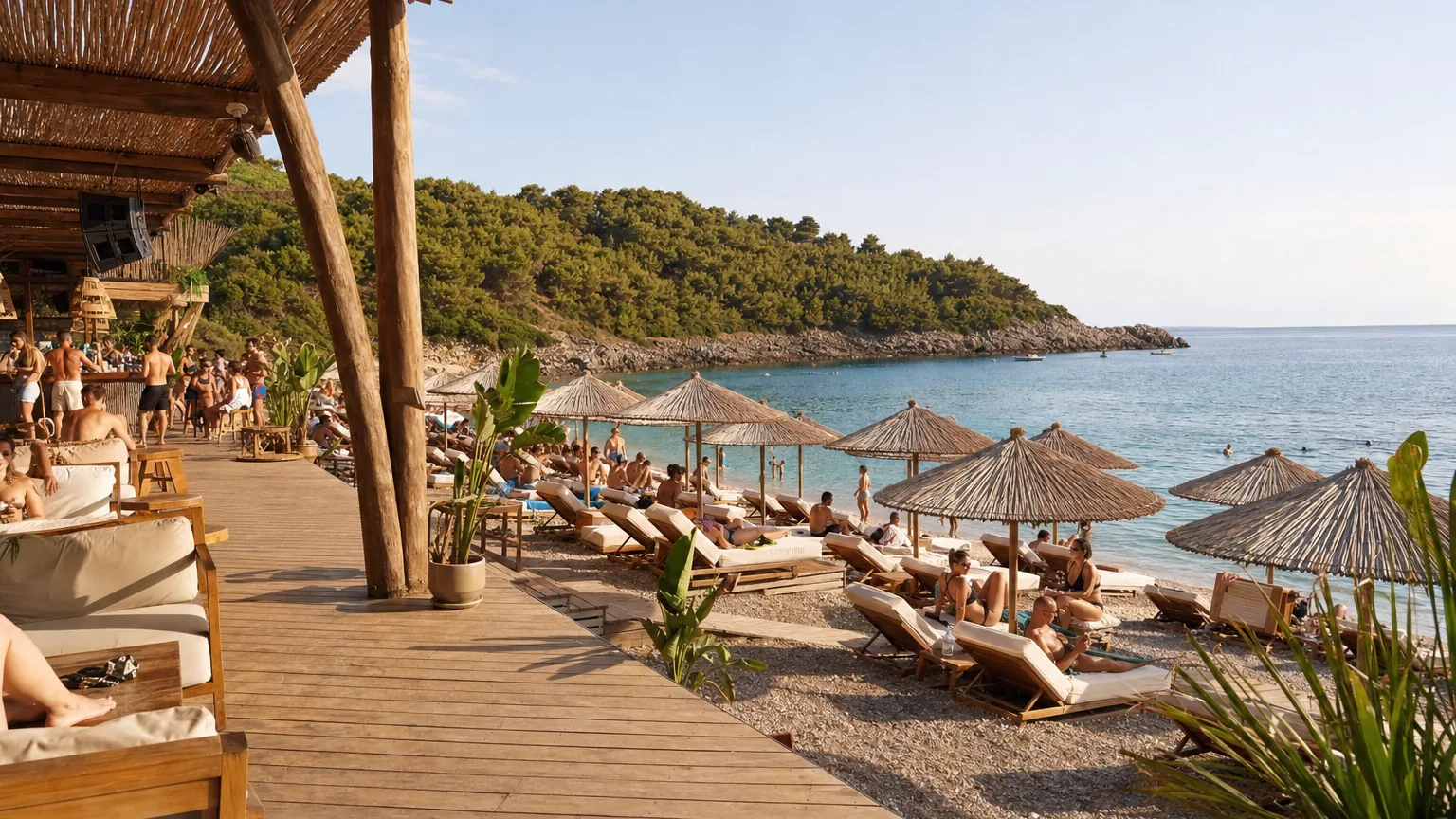 Jal Jala beach club scene Albanian Riviera
